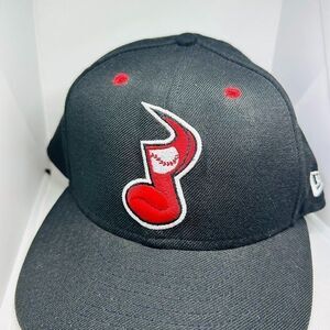 Vintage New Era Mens Nashville Sounds 59 Fifty Black Baseball Hat Size 7 1/2